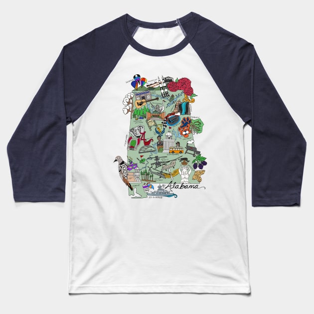 Alabama the Beautiful Baseball T-Shirt by MellyLunaDesigns